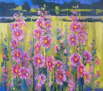 Painting "Mallow" by painter Valerii Franchuk oil canvas at Jose Art Gallery