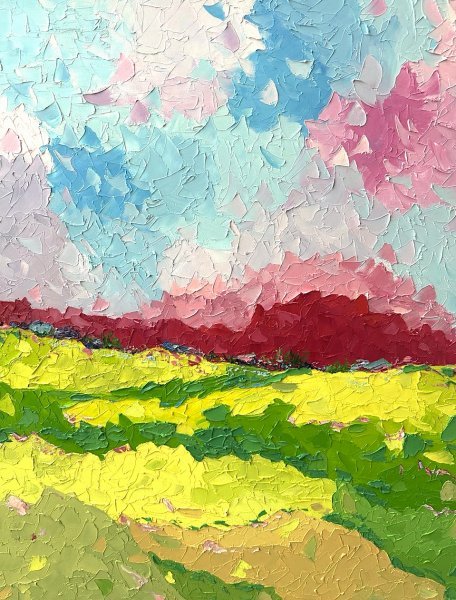 Импрессионизм Пейзаж Живопись "Мечтательный Ветер" живописец Людмила Рябкова масло холст 