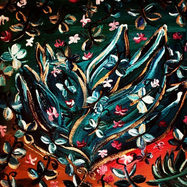 Expressionism Marine Art Painting From the Beginning: Creation and Birth by painter iren mihaylova acrylic canvas 