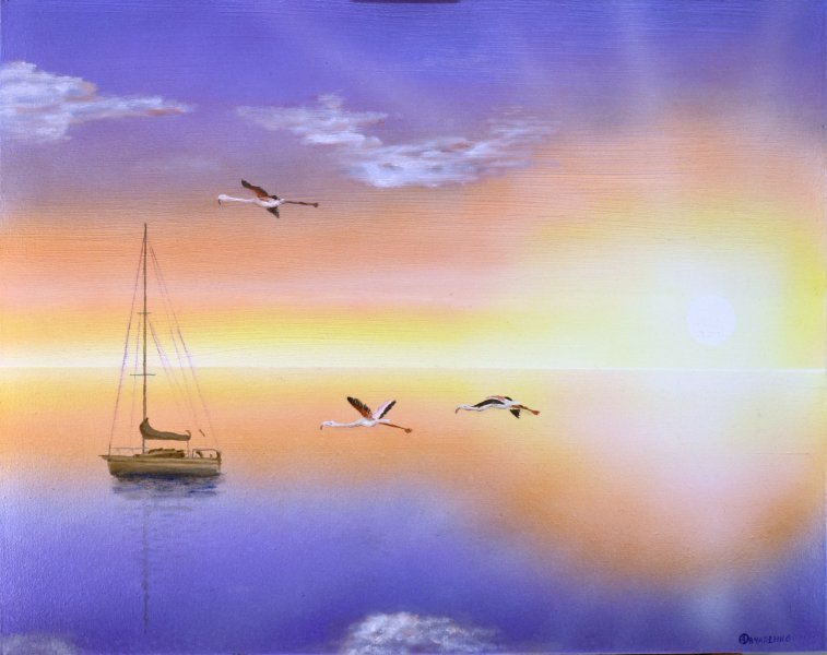 Art Deco Marine Art Painting Painting Still Life by painter Victor Ovcharenco acrylic canvas 