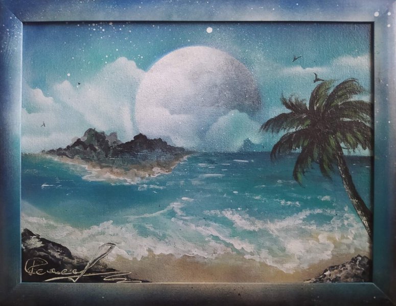 Fine Art Marine Art Painting Surf by painter RishkevychArt acrylic cardboard 