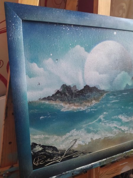 Additional view 1: Fine Art Marine Art Painting Surf by painter RishkevychArt acrylic cardboard 