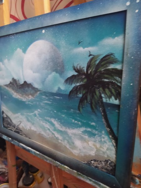 Additional view 2: Fine Art Marine Art Painting Surf by painter RishkevychArt acrylic cardboard 