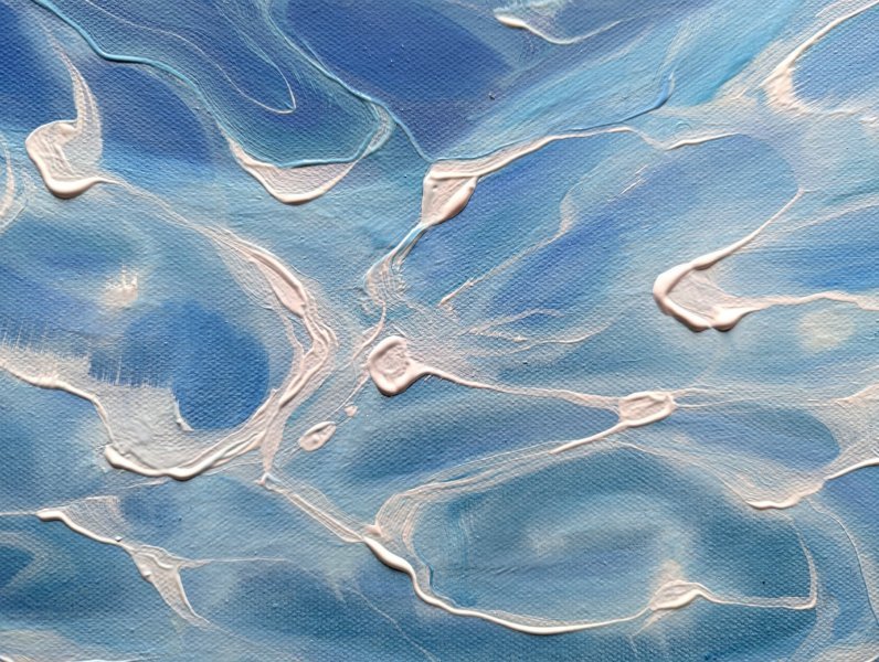 Additional view 4: Modern Marine Art Painting Under Sea Rebel by painter Gill Bustamante oil canvas 