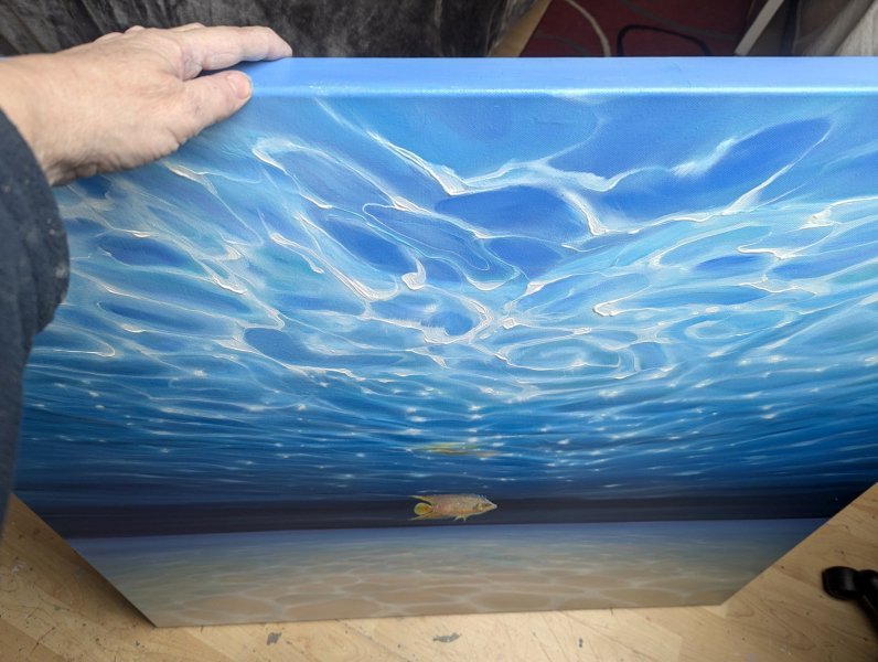 Additional view 6: Modern Marine Art Painting Under Sea Rebel by painter Gill Bustamante oil canvas 