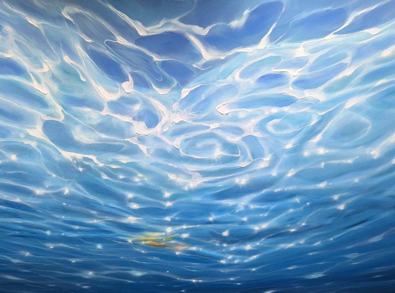 Additional view 7: Modern Marine Art Painting Under Sea Rebel by painter Gill Bustamante oil canvas 