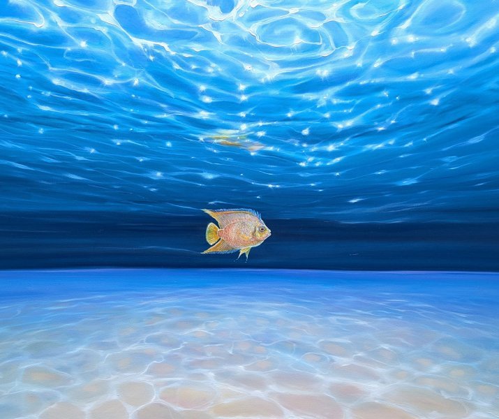 Additional view 8: Modern Marine Art Painting Under Sea Rebel by painter Gill Bustamante oil canvas 