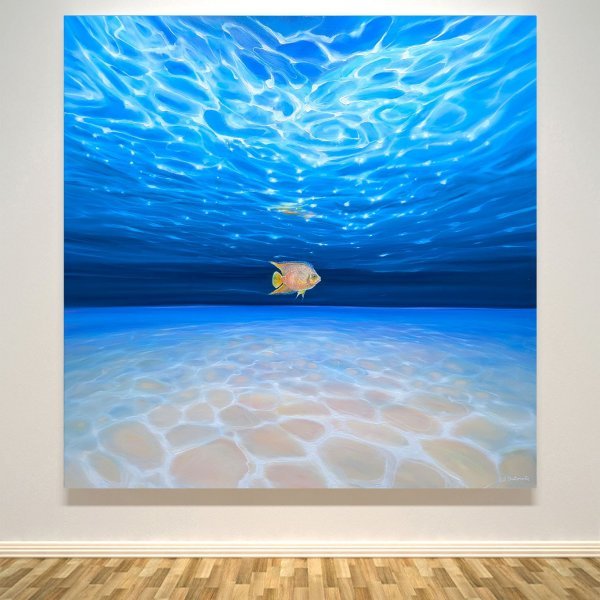 Additional view 9: Modern Marine Art Painting Under Sea Rebel by painter Gill Bustamante oil canvas 