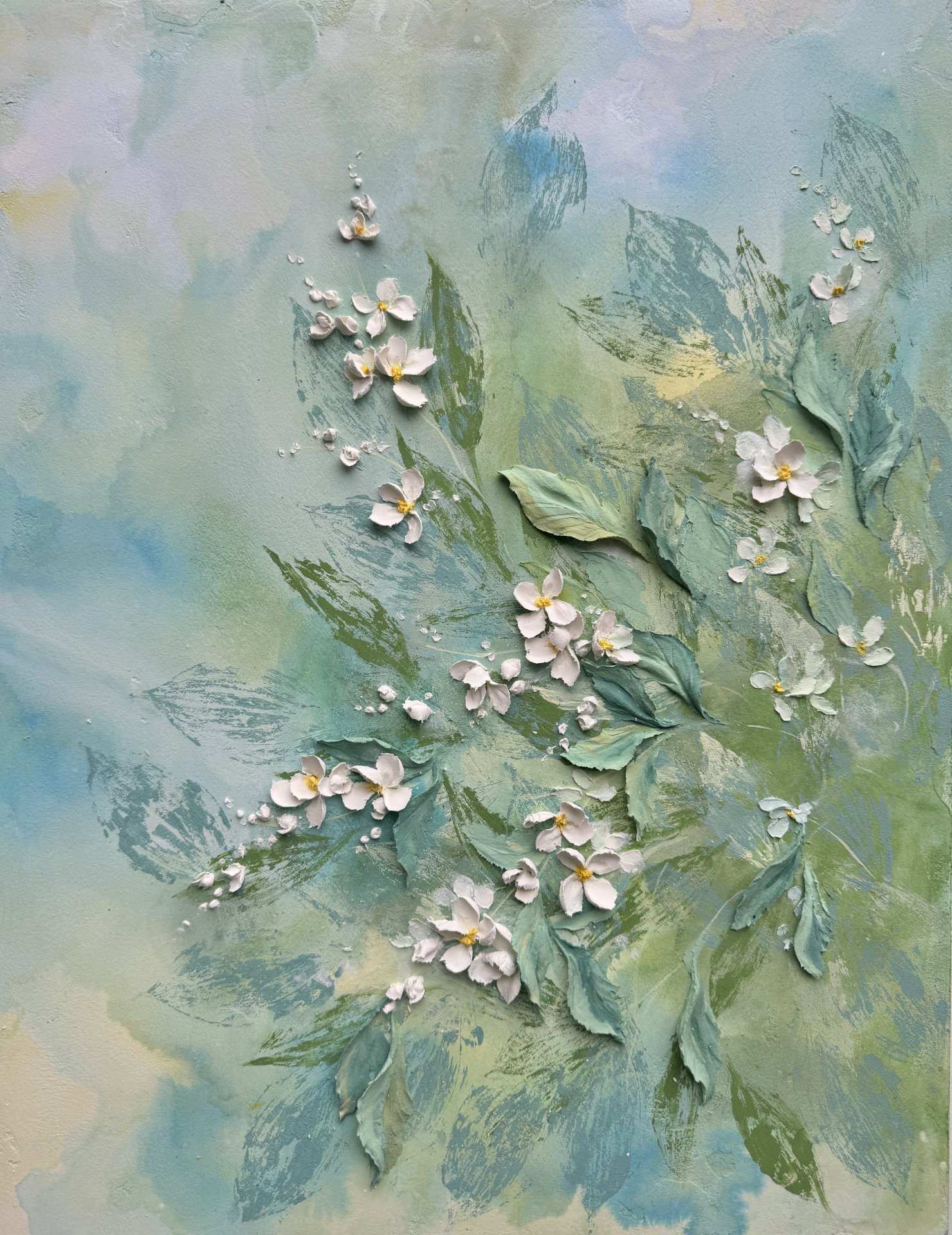 White jasmine flowers Painting by Olga Markova
