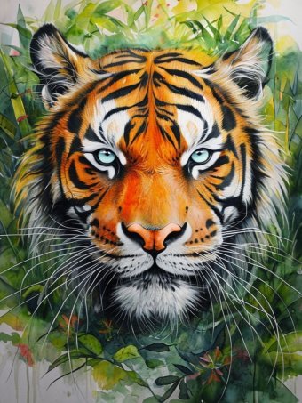 Arte digital "Tigre: Majestad de la jungla", artista digital Viktoriya Denisenko en Jose Art Gallery