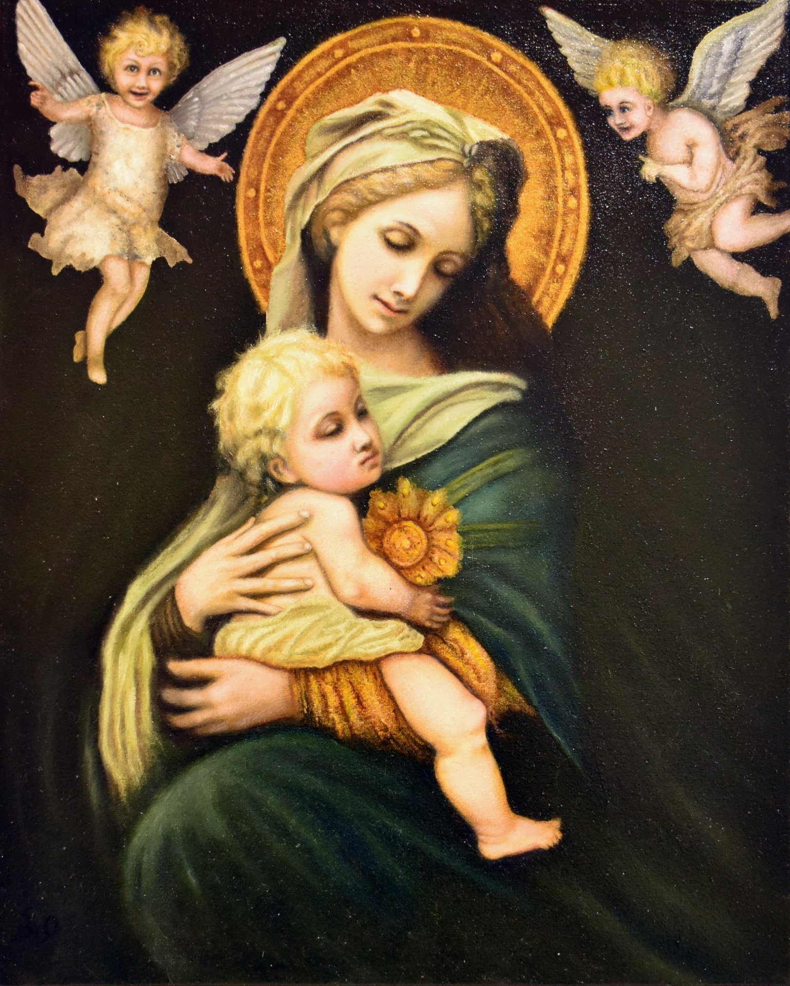 Vierge Marie Peinture de Viktor Ovcharenko, image size:1538x1920