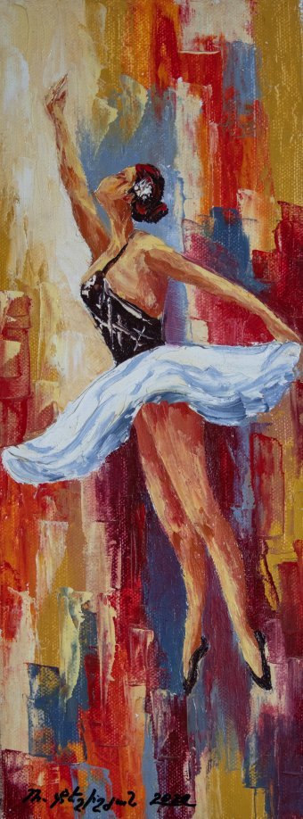Peinture "Ballerine", peintre Mher Gevorgyan huile toile à la Jose Art Gallery