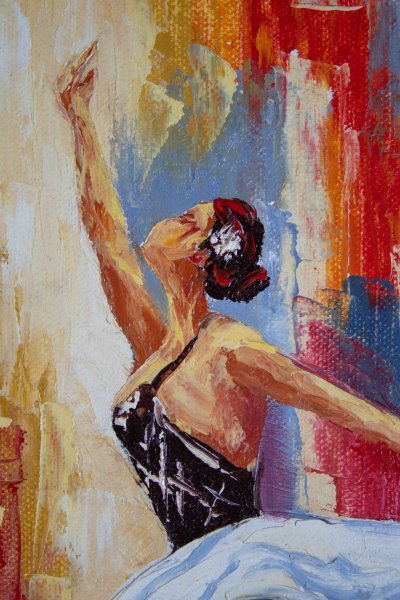 Image supplémentaire 1: Art figuratif Familial Peinture "Ballerine", peintre Mher Gevorgyan huile toile 