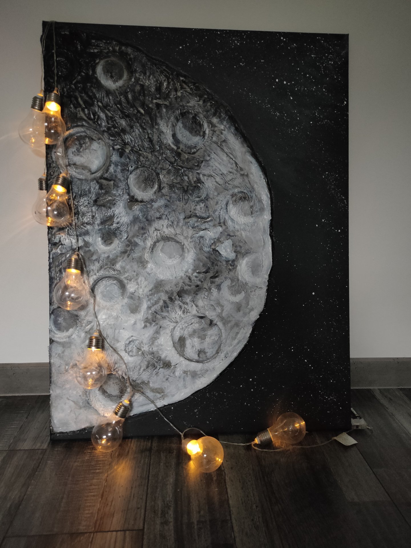 Moon Art Texture Painting Drawing - Mila K