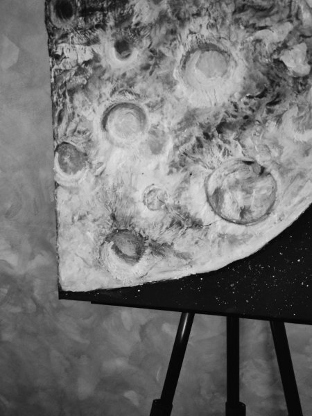 Moon Art Texture Painting Drawing - Mila K