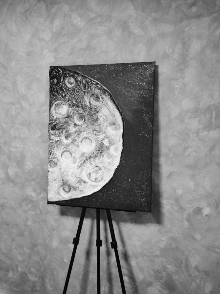 Moon Art Texture Painting Drawing - Mila K