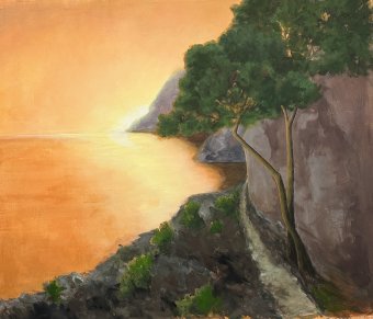 Pintura "El camino hacia el sol", pintor Iryna Bondar acrílico lienzo en Jose Art Gallery