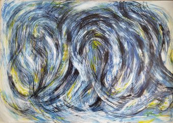 Peinture "Plasticité", peintre Irina Hromishin acrylique carton à la Jose Art Gallery