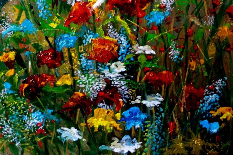 Garden of Eden: Vibrant Floral Dream Painting by Serhiy Roy