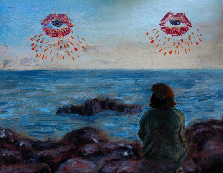 Symbolism Marine Art Painting That, my dear, is love. by painter Olai acrylic wood 