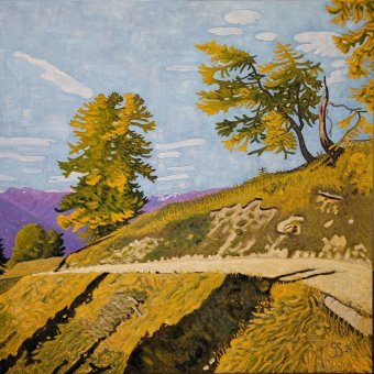 Pintura "Verano indio en Engadina", pintor Gavin Schmid óleo lienzo en Jose Art Gallery