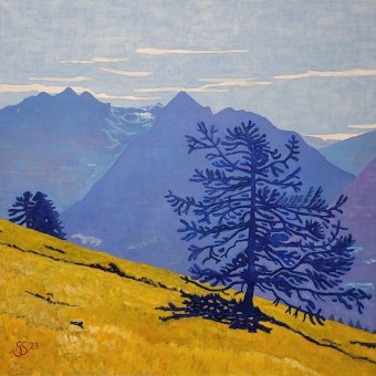 Pintura "Paisaje de Engadina", pintor Gavin Schmid óleo lienzo en Jose Art Gallery
