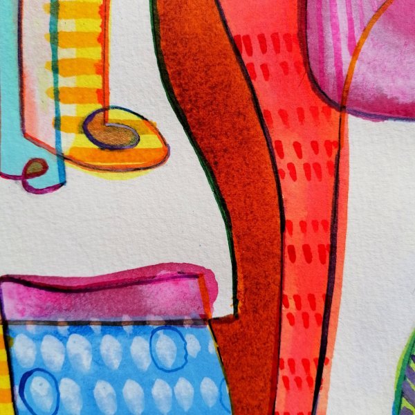 Additional view 3: Surrealism Portrait Drawing BUDDHANA OCCIDENTALE 30.01.202 by illustrator Emanuele Bevilacqua ink paper 