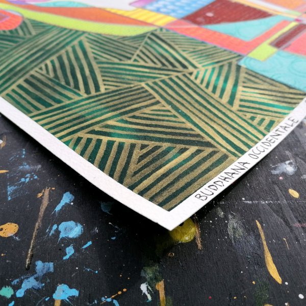 Additional view 5: Surrealism Portrait Drawing BUDDHANA OCCIDENTALE 30.01.202 by illustrator Emanuele Bevilacqua ink paper 