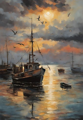 Fishing Boat at Dusk