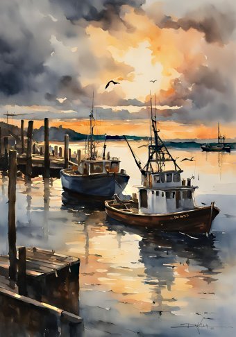 Dawn in the Fishermen's Marina