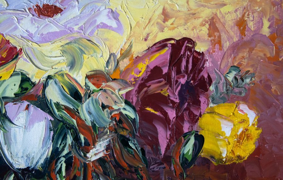 Дополнительное изображение 1: Импрессионизм Цветочный Живопись "Цветы" живописец Mher Gevorgyan масло холст 