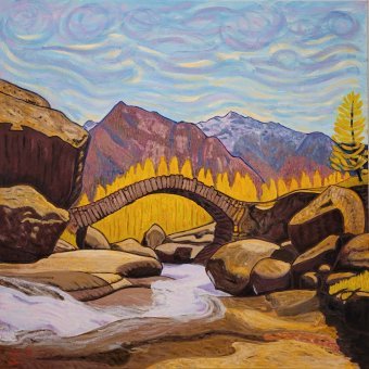 Pintura "Puente antiguo del Ticino", pintor Gavin Schmid óleo lienzo en Jose Art Gallery