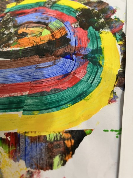 Image supplémentaire 4: Minimalisme Mythologique Peinture "Mosaïque de couleurs mythiques", peintre Wahaj Rehan acrylique papier 