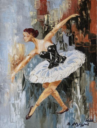 Peinture "Ballerine", peintre Mher Gevorgyan huile toile à la Jose Art Gallery