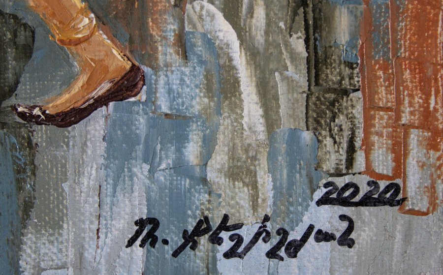 Image supplémentaire 2: Art figuratif Familial Peinture "Ballerine", peintre Mher Gevorgyan huile toile 