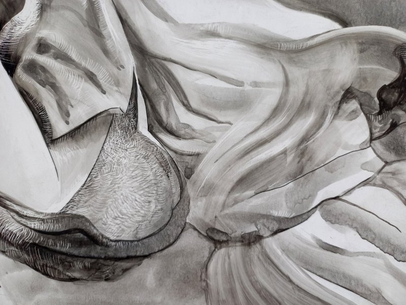 Zusätzliches Bild 6: Figurative Kunst Mythologische Genre Graphik "Melodie der Ozeanseele", illustrator Lana Korolievskaia Tinte Karton 