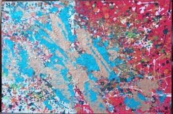 Abstraction. Red. White.