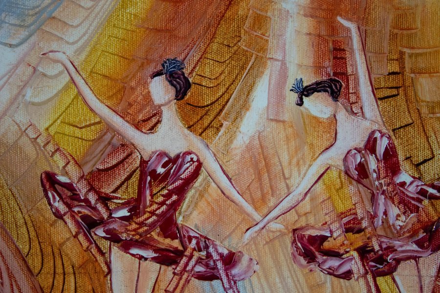 Image supplémentaire 1: Art figuratif Familial Peinture "Danse classique", peintre Mher Gevorgyan huile toile 