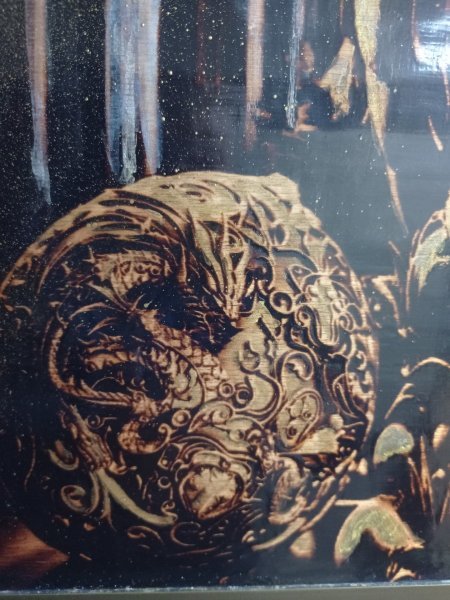Additional view 3: Realism Mythological Painting Dragon and Wealth Magic by painter BURNING BEAUTY mixed method wood 
