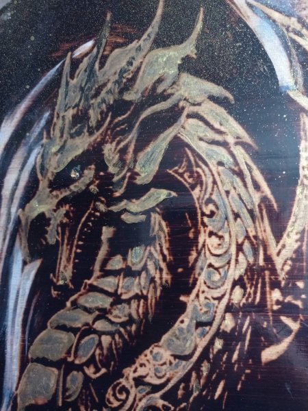 Additional view 4: Realism Mythological Painting Dragon and Wealth Magic by painter BURNING BEAUTY mixed method wood 