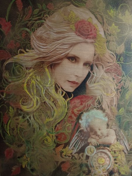 Academic Art Mythological Painting Life Magic of Eternity by painter BURNING BEAUTY mixed method wood 