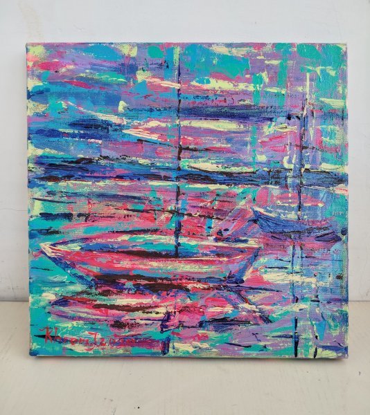Additional view 1: Contemporary Art Marine Art Painting Between heaven and heaven by painter Irina Hromishin acrylic canvas 