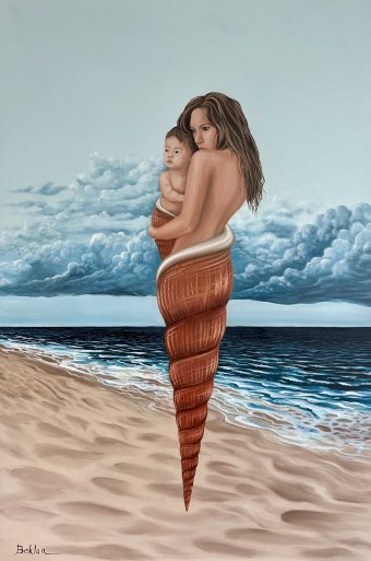 Mother and baby in buta