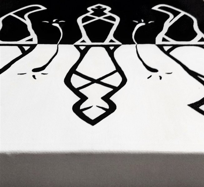 Additional view 3: Abstract Miniature Painting Meetings II - Ritual by painter Ewa Dura acrylic canvas 