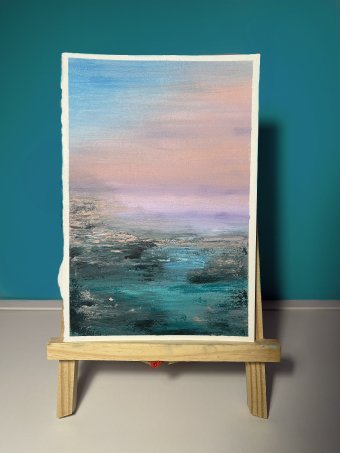 Painting "Serene Twilight" by painter Giuliana Gervasio acrylic paper at Jose Art Gallery