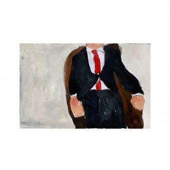 Gráfico "La Silla: Estilo y Presencia", ilustrador Irfan Ajvazi pintura aguafuerte papel en Jose Art Gallery