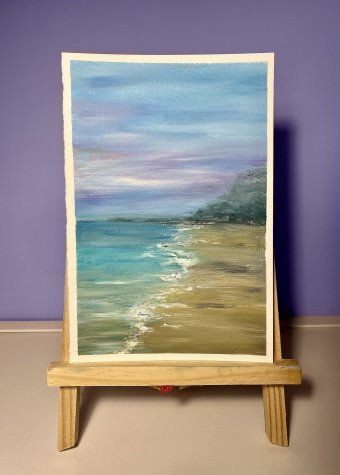 Painting "Marine Serenity: Challenges and Rebirth" by painter Giuliana Gervasio alkyd paper at Jose Art Gallery