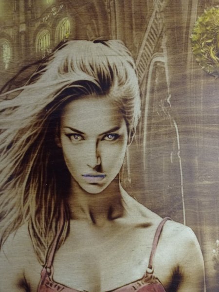 Additional view 3: Academic Art Mythological Painting Valkyrie. Magic of Intention by painter BURNING BEAUTY mixed method wood 