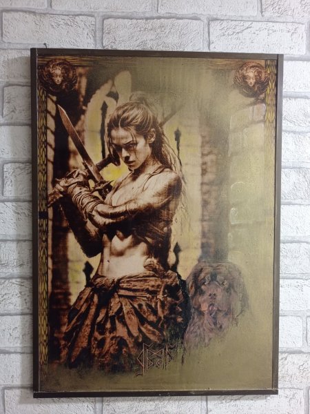 Additional view 3: Academic Art Mythological Painting Order of the Valkyries. Mirror by painter BURNING BEAUTY mixed method wood 
