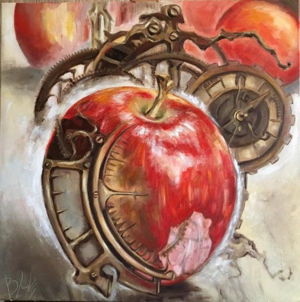 Surrealism Still-Life Painting Time by painter Natalia Butenko oil canvas 